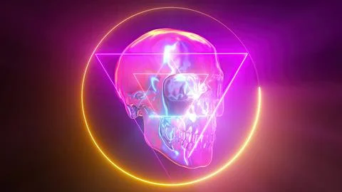 Skull with magic sign Illustrazione stock