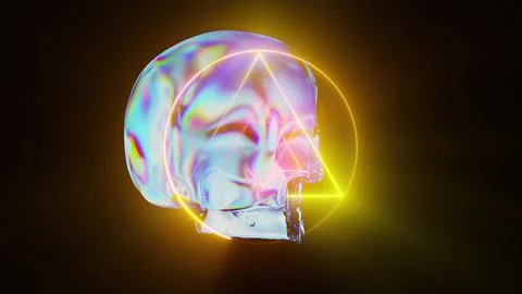 Skull with magic sign Illustrazione stock
