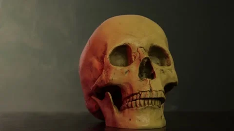 The skull of a man in smoke Stock Footage 156796105