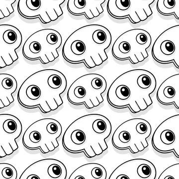 Skull mask cute seamless pattern textile print. repeat pattern background des イラスト素材