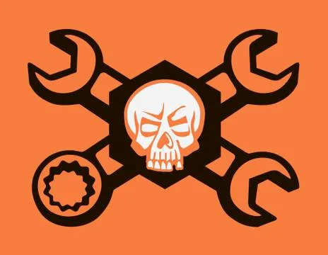 Skull mechanics Stock Illustration