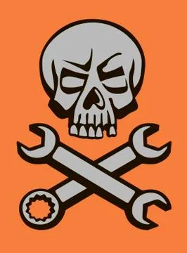 Skull mechanics Stock Illustration