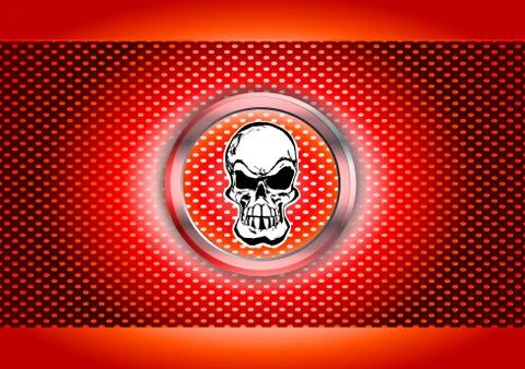 Skull metal poster Stock Illustration