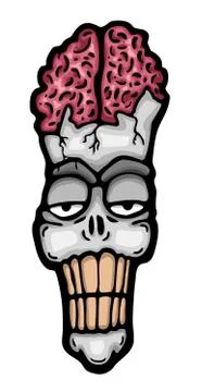 Skull with opened brain Stock Illustration