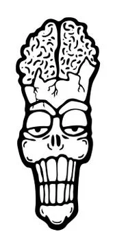 Skull with opened brain Stock Illustration