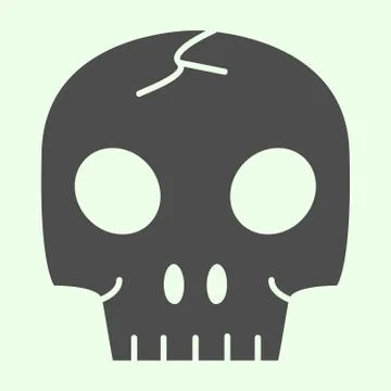 Skull organ solid icon. Anatomical human head for biology study glyph style Illustrazione stock