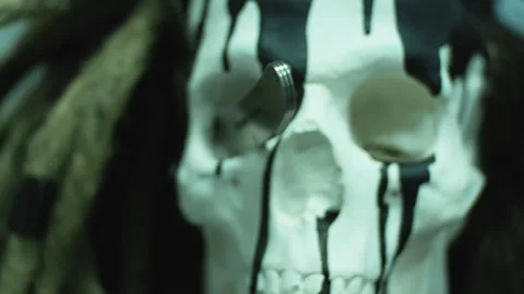 Skull in paint 库存影片 159678651