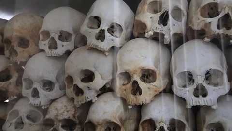 Skull pan Cambodia Stockbeeldmateriaal 83435373
