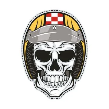 Skull patch retro style Stock Illustration