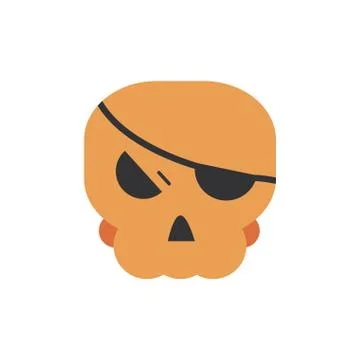 Skull with patch trick or treat happy halloween Stock Illustration
