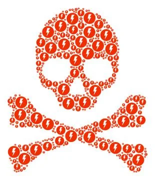 Skull Pattern of Electricity Icons Stock Illustration