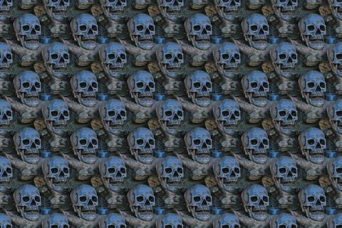 Skull pattern, endless repeating image of a skull Fotos de archivo