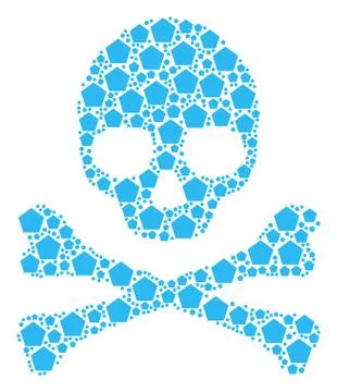 Skull Pattern of Filled Pentagon Icons Illustrazione stock