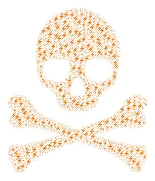 Skull Pattern of Lightning Icons 스톡 일러스트