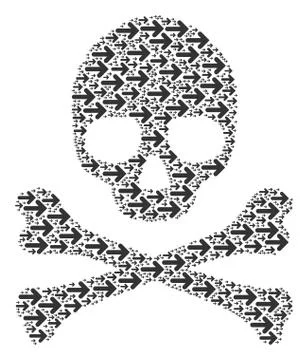 Skull Pattern of Right Arrow Icons Illustrazione stock