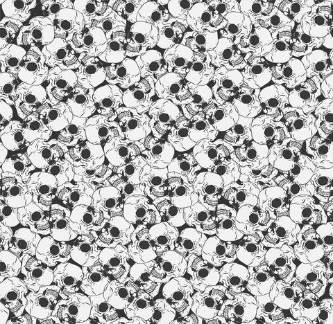 Skull pattern seamless. Hand drawing Skeleton head background. Death texture. Stock Illustration