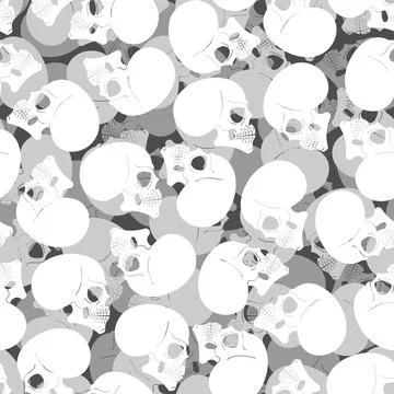 Skull pattern seamless. skeleton head background. bone texture Stock Illustration