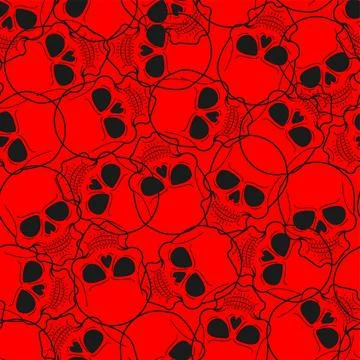 Skull pattern seamless. skeleton head background. bone texture Stock Illustration