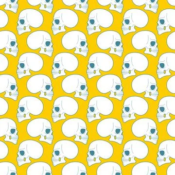 Skull pattern seamless. skeleton head background. bone texture Stock Illustration