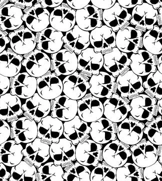 Skull Pattern seamless. Skeleton head Background. Vector texture Stock Illustration