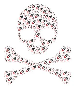 Skull Pattern of Space Ship Items 스톡 일러스트