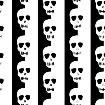 Skull pattern. Striped pattern with skulls Illustrazione stock