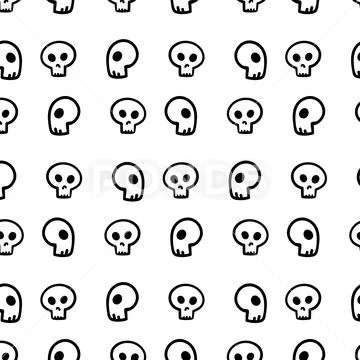 Skull pattern on transparent background, vector graphics, simple design ...