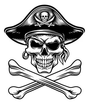Skull Pirate Crossbones Crosssed Bones Design Stock Illustration