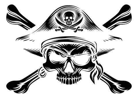 Skull Pirate Crossbones Crosssed Bones Design Stock Illustration