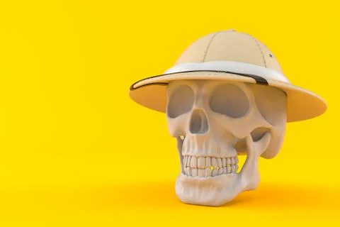 Skull with pith helmet Stock Illustration