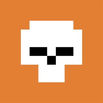 Skull Pixel art. 8 bit skeleton head. pixelated Vector illustration Illustrazione stock
