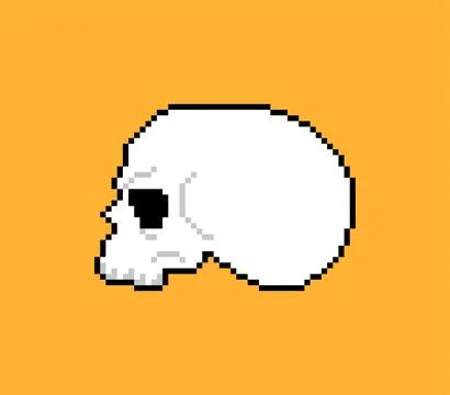 Skull pixel art. 8 bit cranium. pixelated Vector illustration Stock Illustration