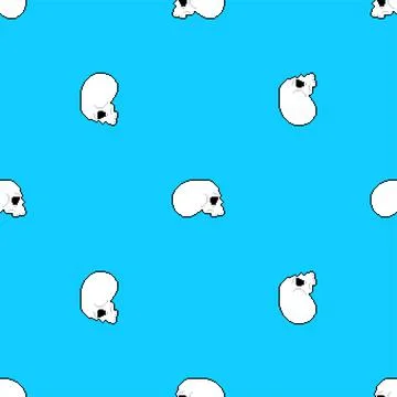 Skull pixel art pattern seamless. 8 bit cranium background. pixelated Vector  Stock Illustration