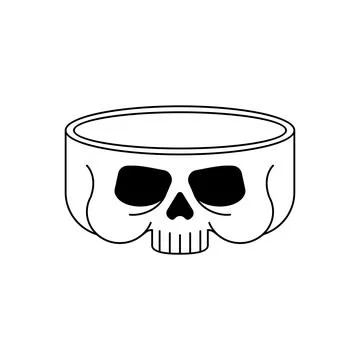 Skull plate isolated. Skeleton head as dishes Illustrazione stock