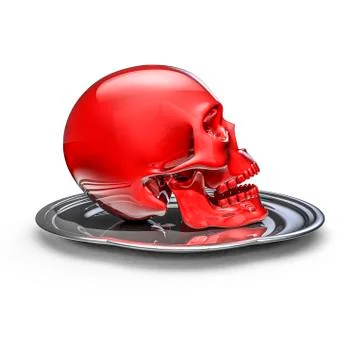 Skull platter red Ilustração Stock