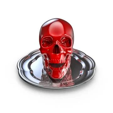 Skull platter red 스톡 일러스트