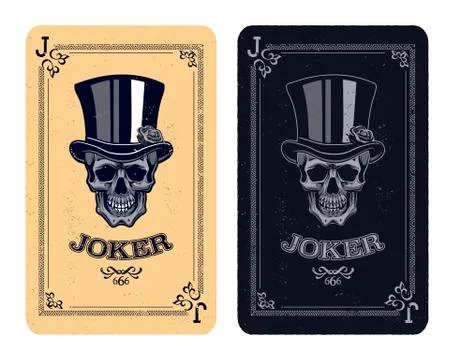 Skull poker card vector Stock Illustration