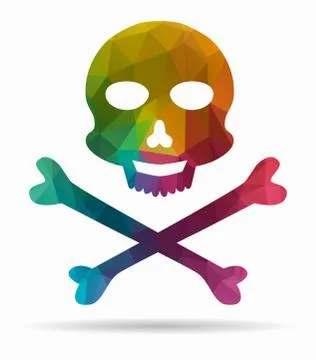 Skull poly icon イラスト素材