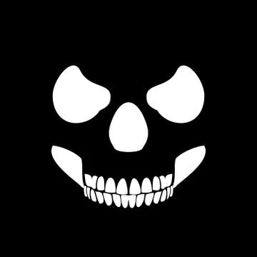 Skull Profile Design Black Background Stock Illustration