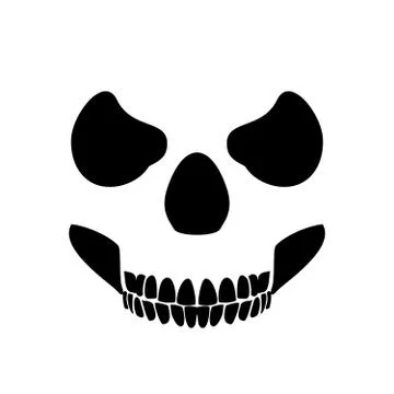 Skull Profile Design White Background Stock Illustration