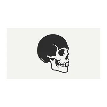 Skull profile silhouette Stock Illustration
