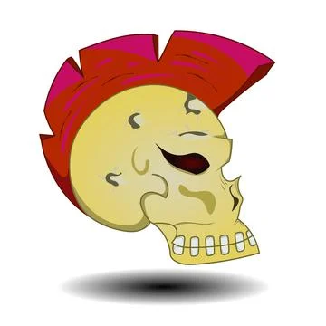 Skull punk head Stock Illustration