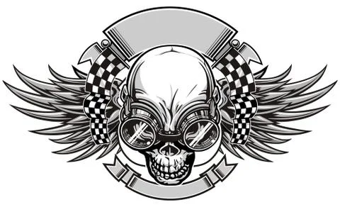 Skull racing Stock Illustration