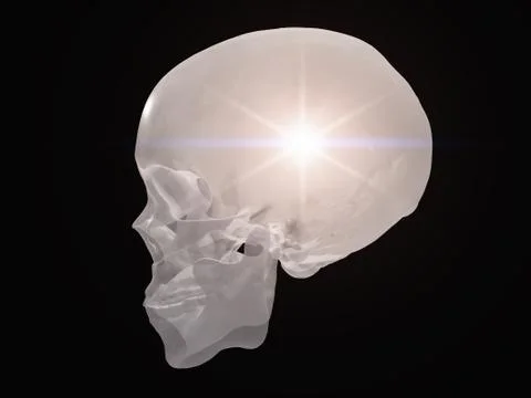 Skull radiates light Stock Illustration
