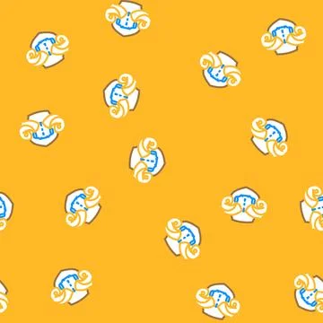 Skull ram horn animal vector seamless pattern Stock Illustration