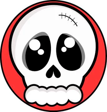 Skull on a red background Stock Illustration