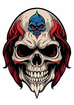 SKULL RED Illustrazione stock