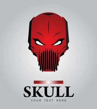 Skull. Red skull. Stock Illustration