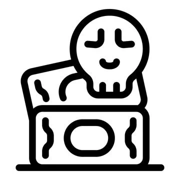 Skull resting on stack of money symbolizing corruption and greed Stock Illustration