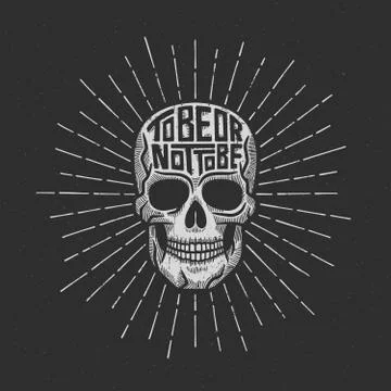 Skull retro lettering Illustrazione stock